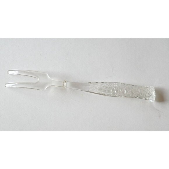 3 Depression Glass  Spoon and Forks Blue Clear 1930's Vintage - Picture 4 of 9